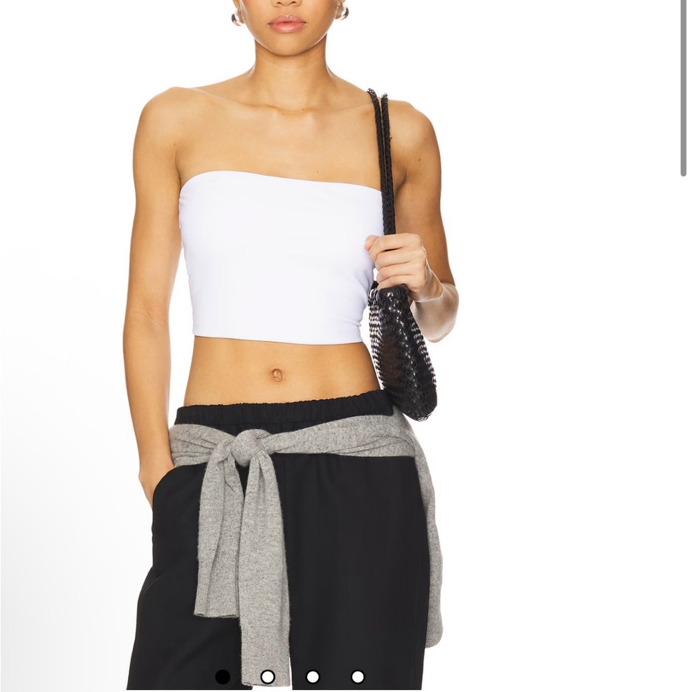 White Strapless Crop Top